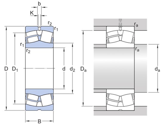 hkbearingservice-23244 CC/W33 Spherical Roller Bearing Drawing hkbearingservice-23244 CC/W33 Spherical Roller Bearing Drawing