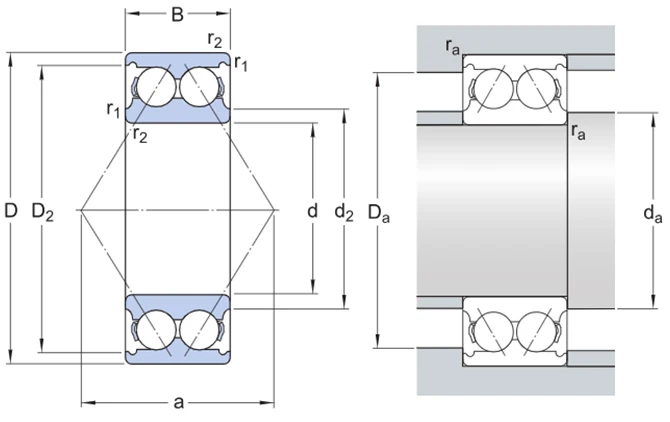 hkbearingservice-3309 ATN9 Angular Contact Ball Bearing Drawing hkbearingservice-3309 ATN9 Angular Contact Ball Bearing Drawing